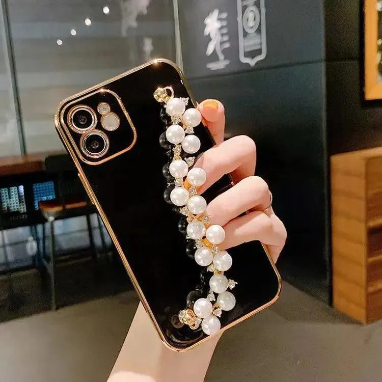 Electroplated Pearl Bracelet All-inclusive Soft Case Mobile Phone Protective Case