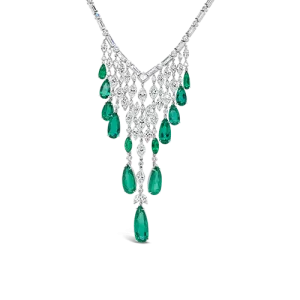 Emerald & Diamond Bib Necklace