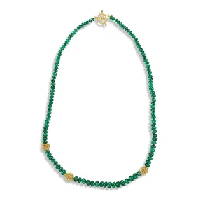 Emerald and Coil Bead Necklace