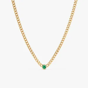 Emerald Cuban Chain Necklace, Salma