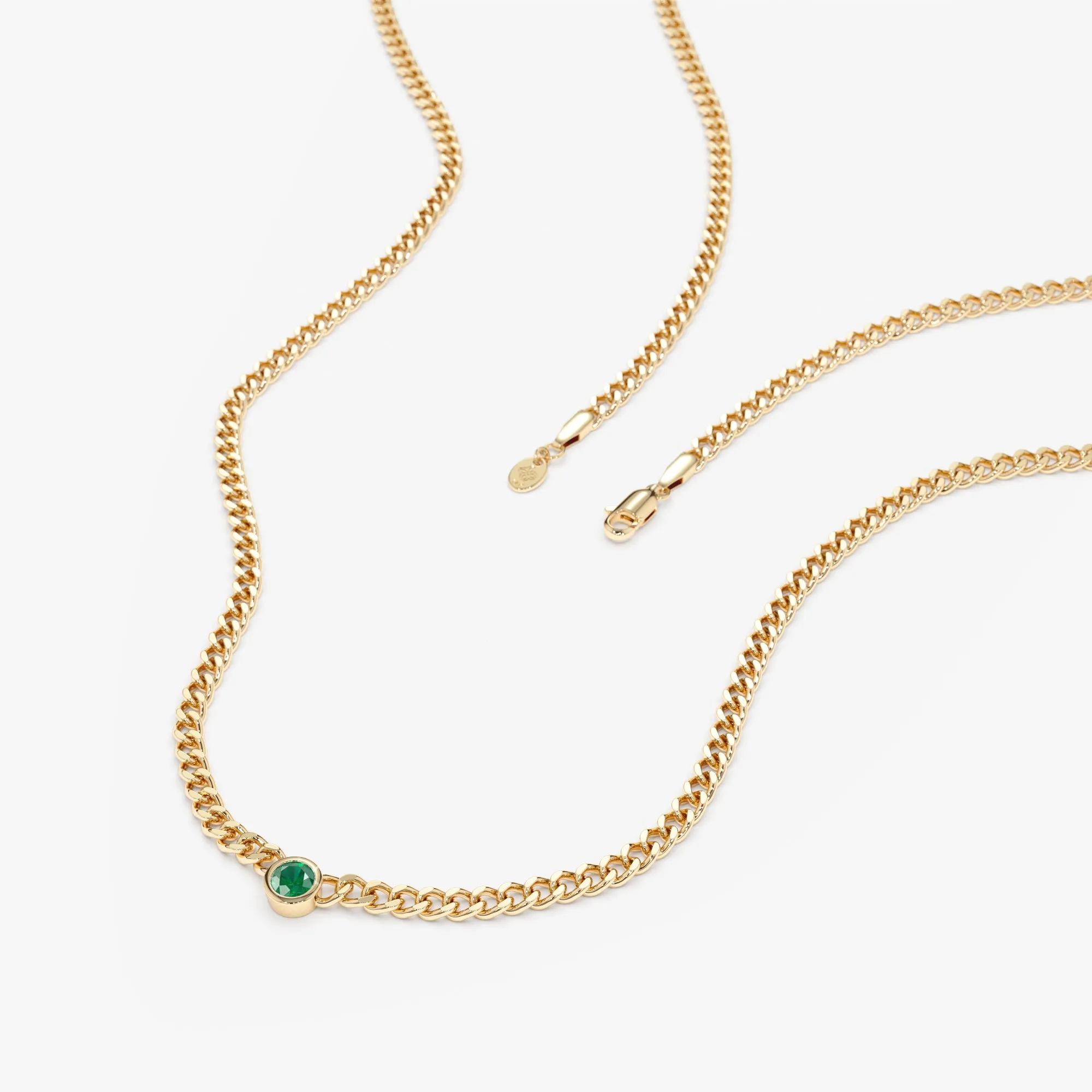 Emerald Cuban Chain Necklace, Salma