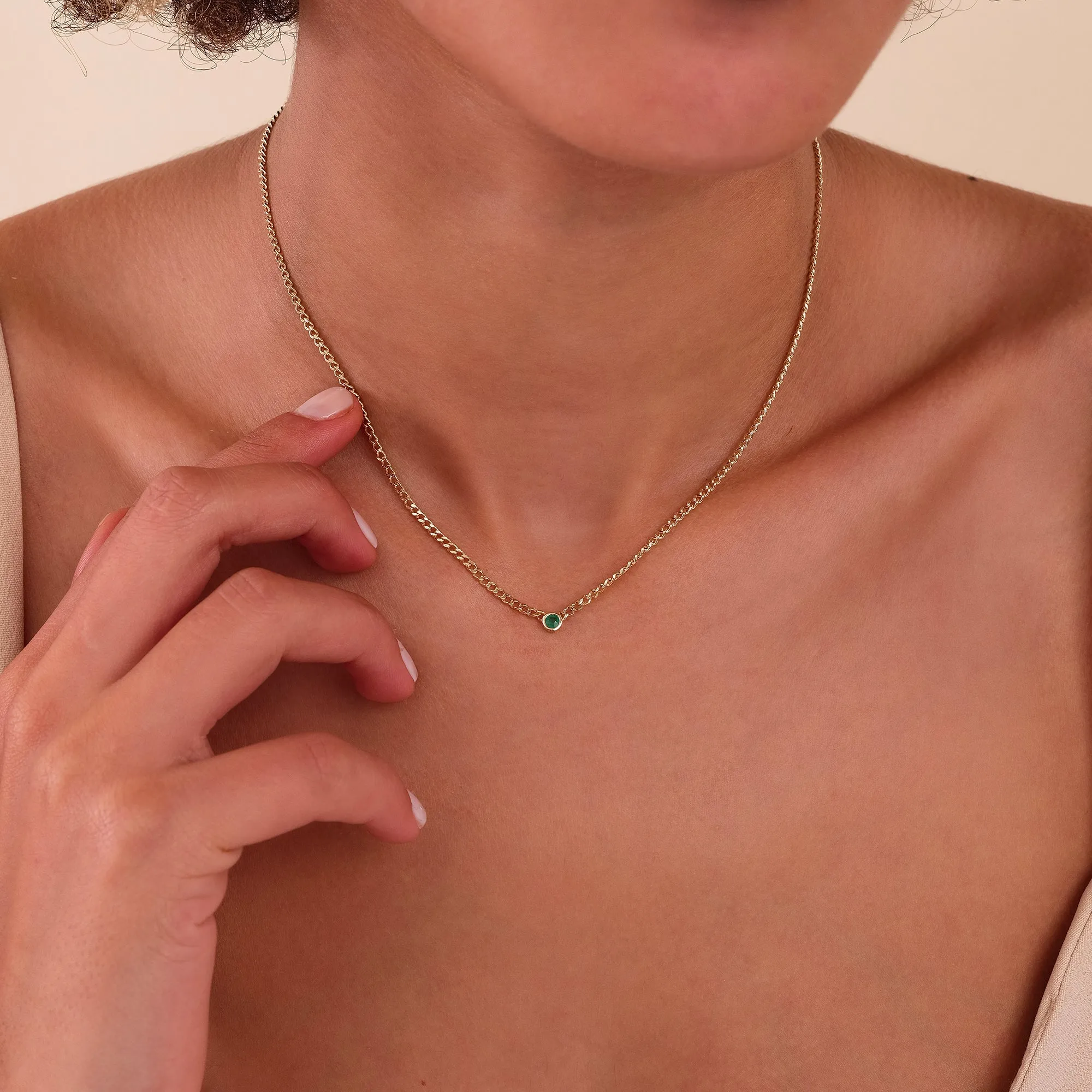 Emerald Cuban Chain Necklace, Salma