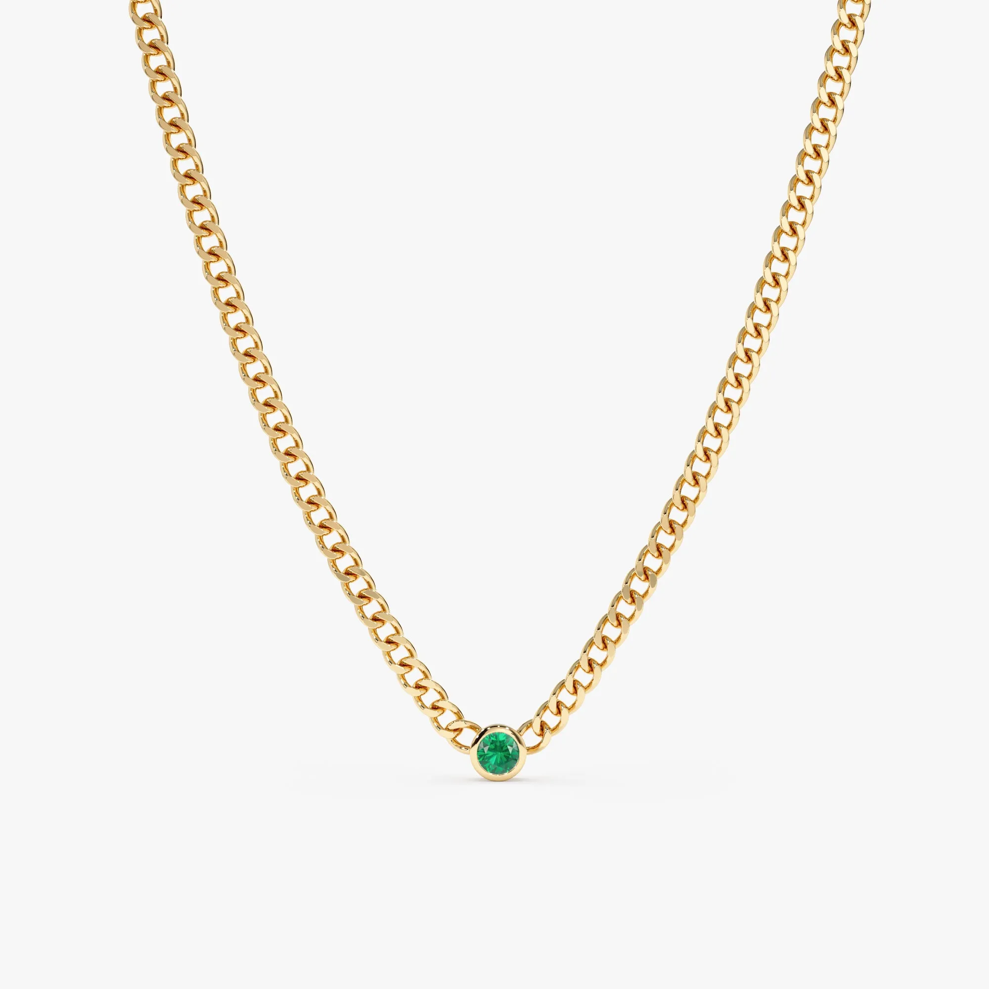 Emerald Cuban Chain Necklace, Salma