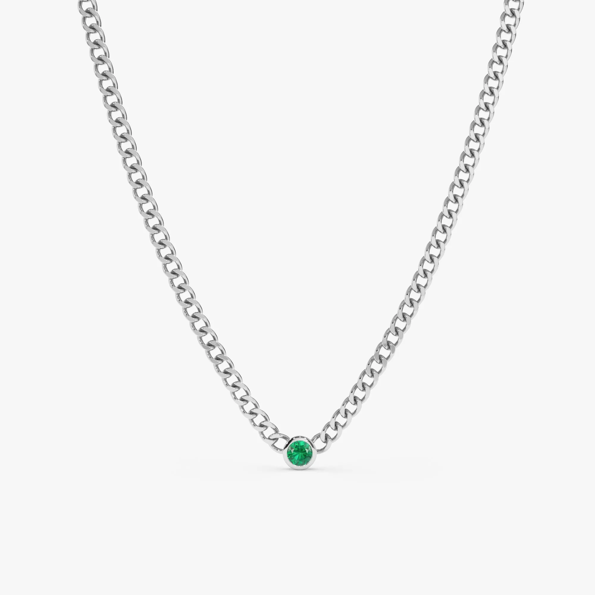 Emerald Cuban Chain Necklace, Salma