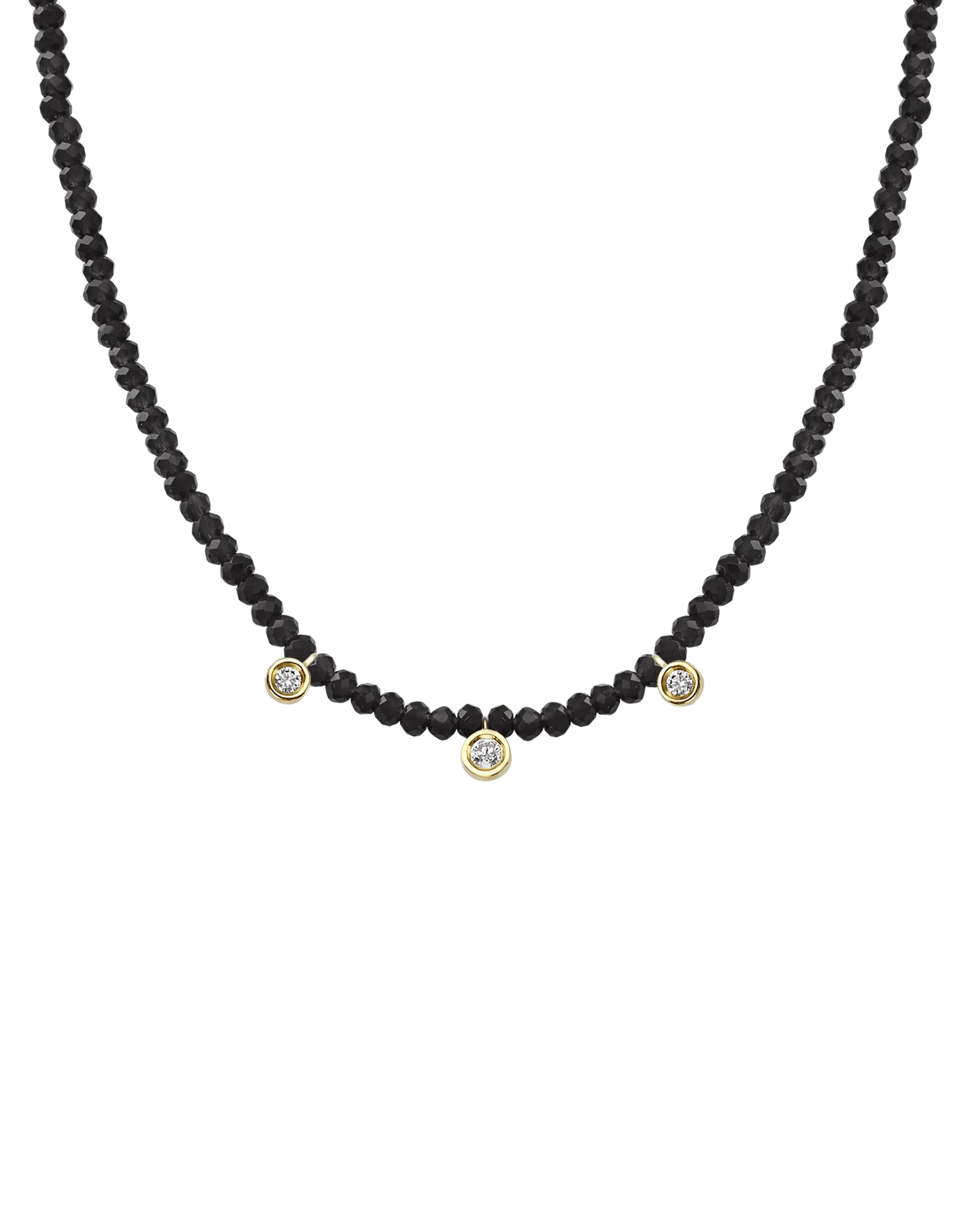 Emerald Gemstone & Three diamonds Necklace - 14K Rose Gold
