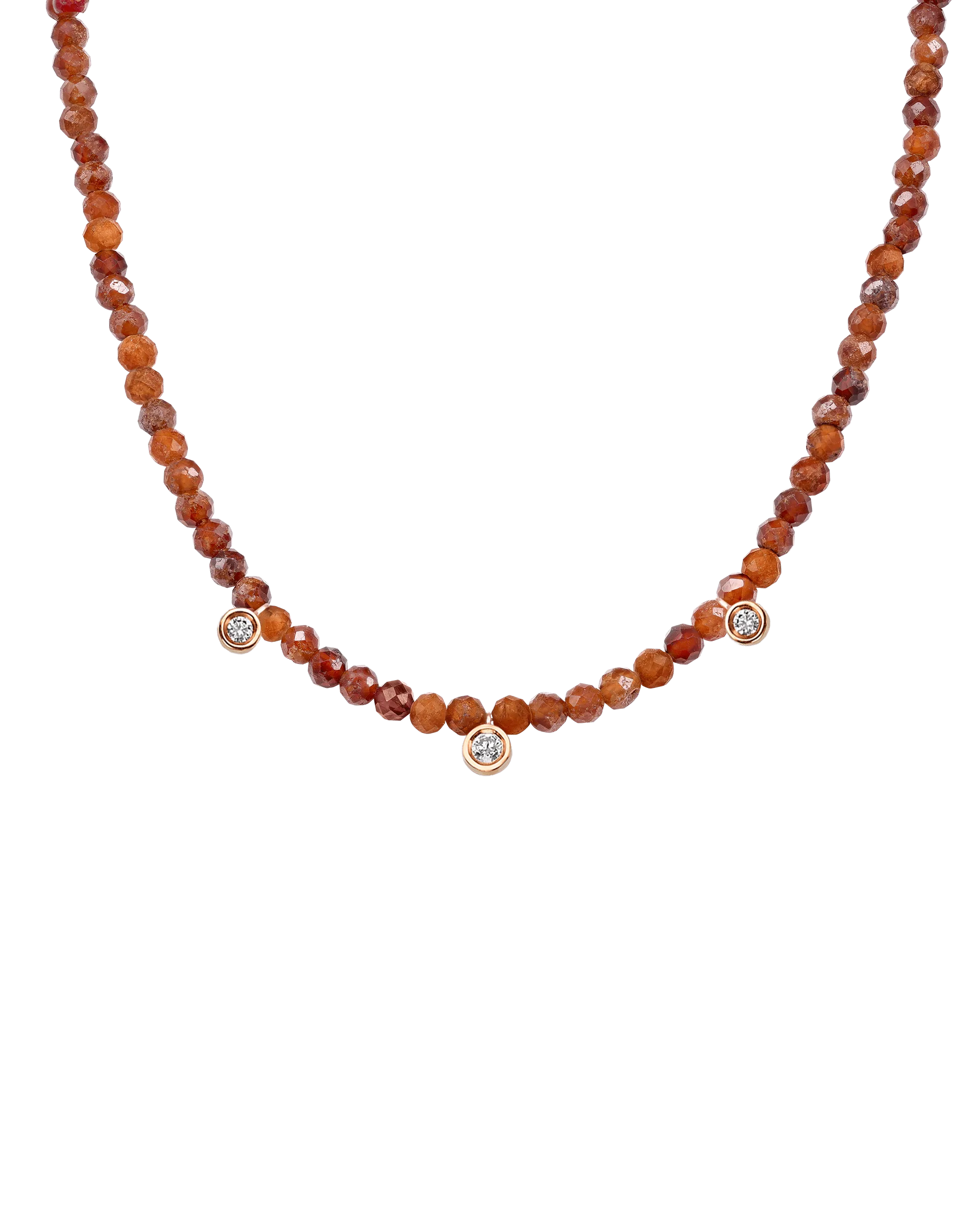 Emerald Gemstone & Three diamonds Necklace - 14K White Gold