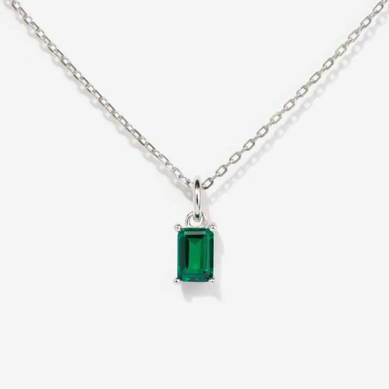 Emerald Silver Necklace