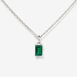 Emerald Silver Necklace