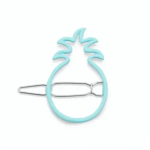Enamel Pineapple Barrette - Blue
