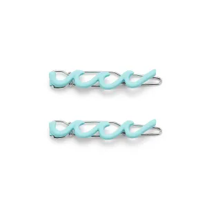 Enamel Wave Barrette - Blue