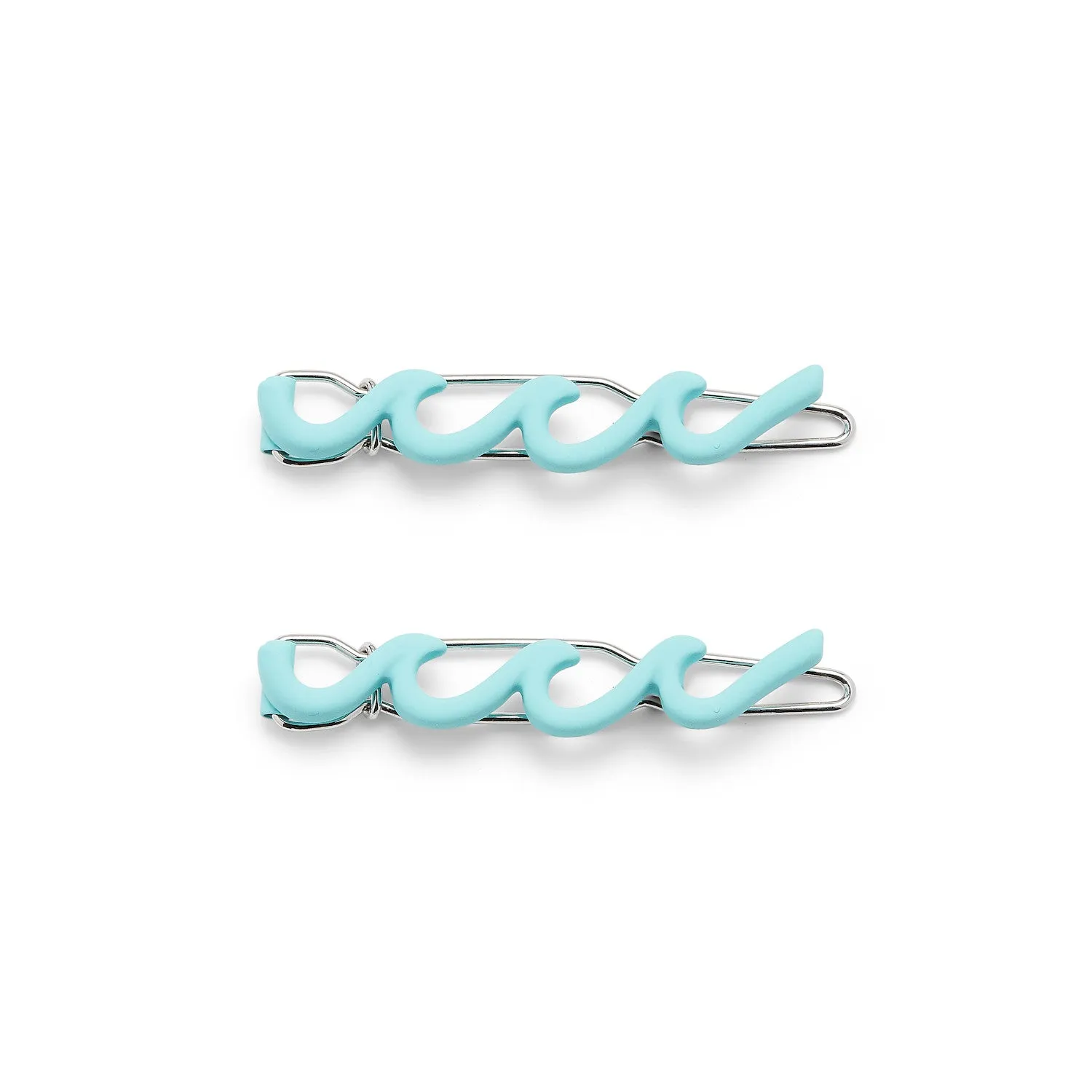 Enamel Wave Barrette - Blue