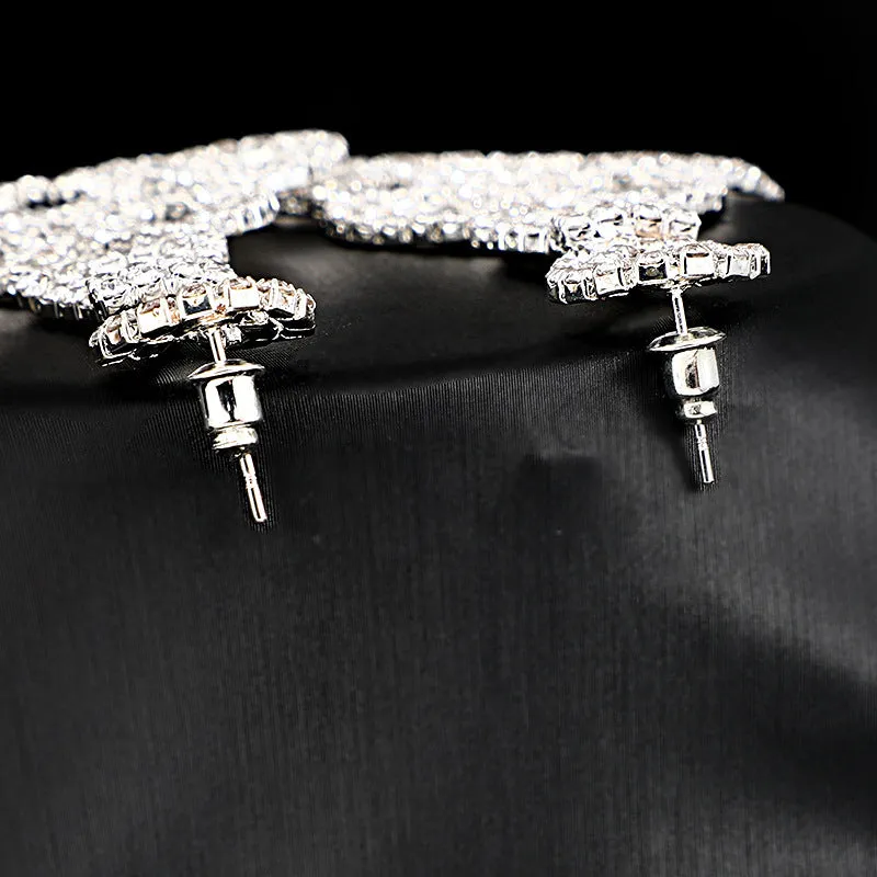Fashion earrings European and American retro personality design simple lines silver earrings jewelry