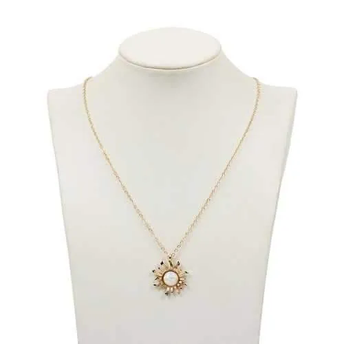 Fashion Silver Gold Sun Flower Pendant Necklace for Women