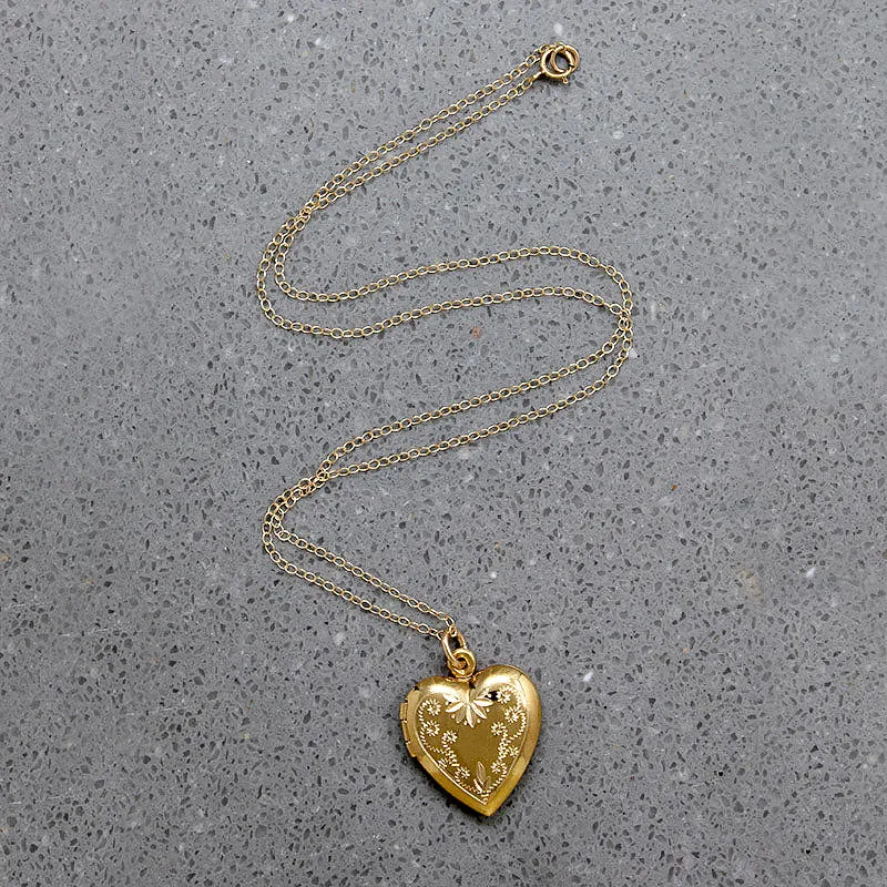 Fiddlehead Fern Vermeil Heart Locket