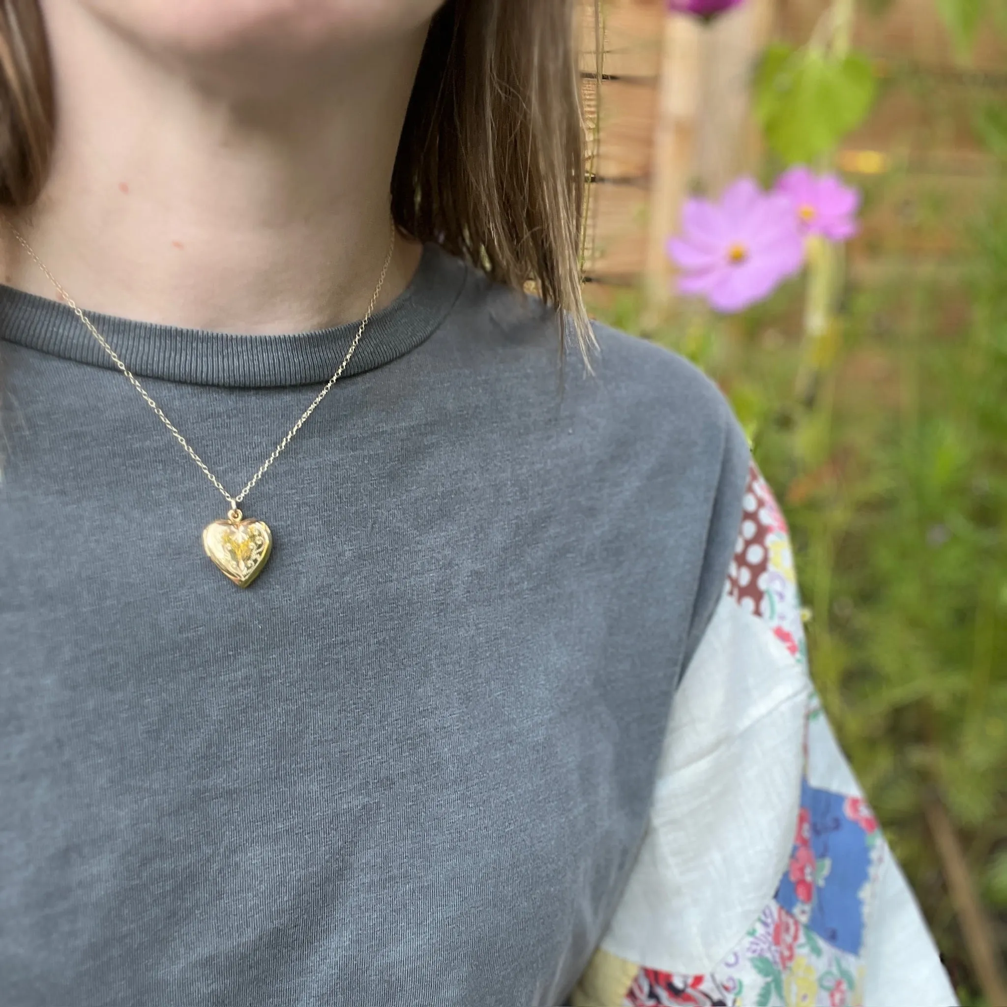Fiddlehead Fern Vermeil Heart Locket