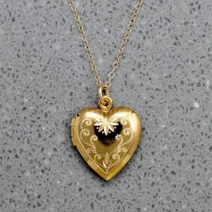 Fiddlehead Fern Vermeil Heart Locket