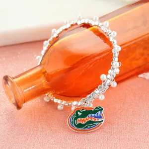 Florida Enamel Logo & Pearl Bracelet