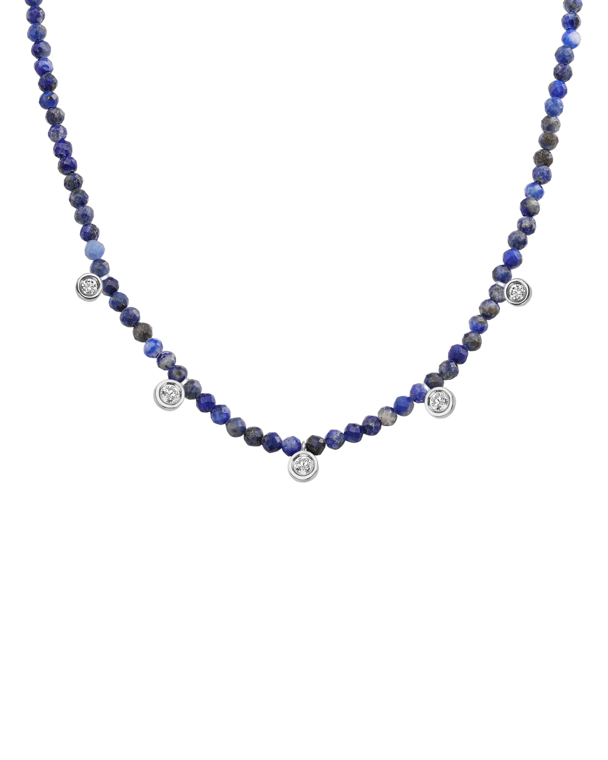 Garnet Gemstone & Five diamonds Necklace - 14K Rose Gold