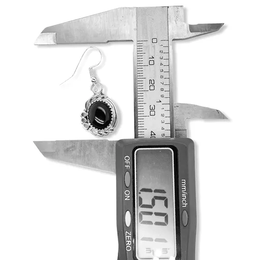 Genuine Black Onyx Earrings, 925 Sterling Silver, Native American USA Handmade, Nickle Free