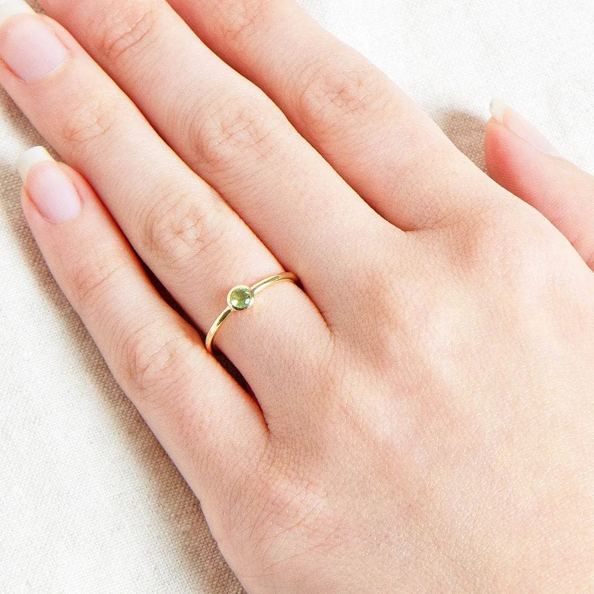 Genuine Peridot Silver or Gold Ring