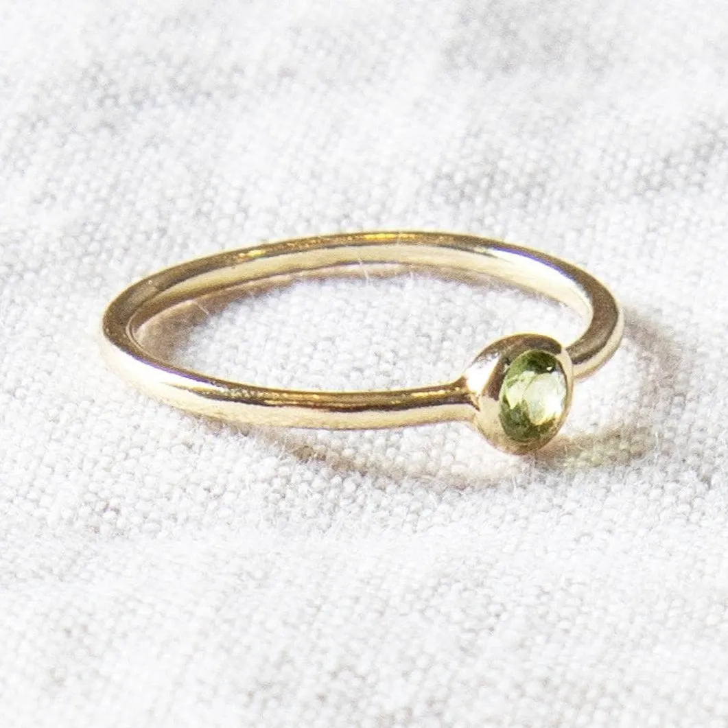 Genuine Peridot Silver or Gold Ring