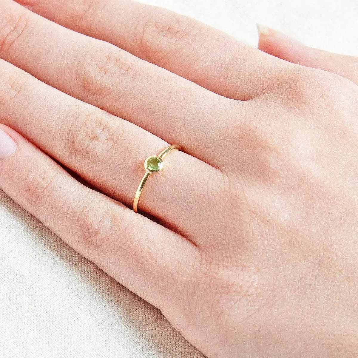 Genuine Peridot Silver or Gold Ring