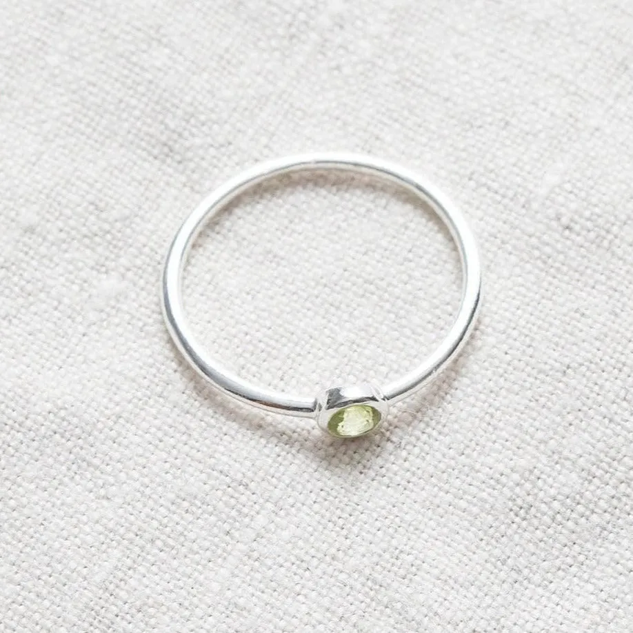 Genuine Peridot Silver or Gold Ring