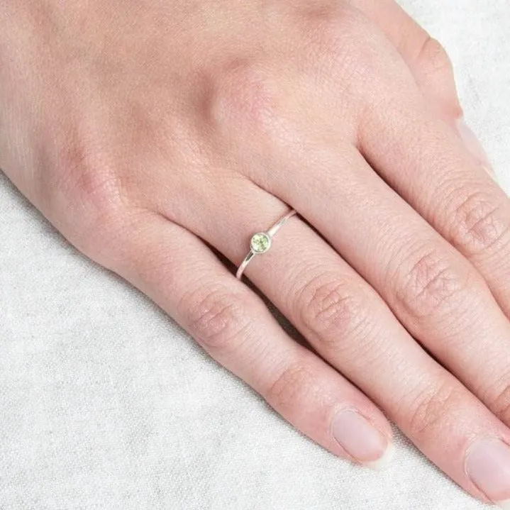 Genuine Peridot Silver or Gold Ring