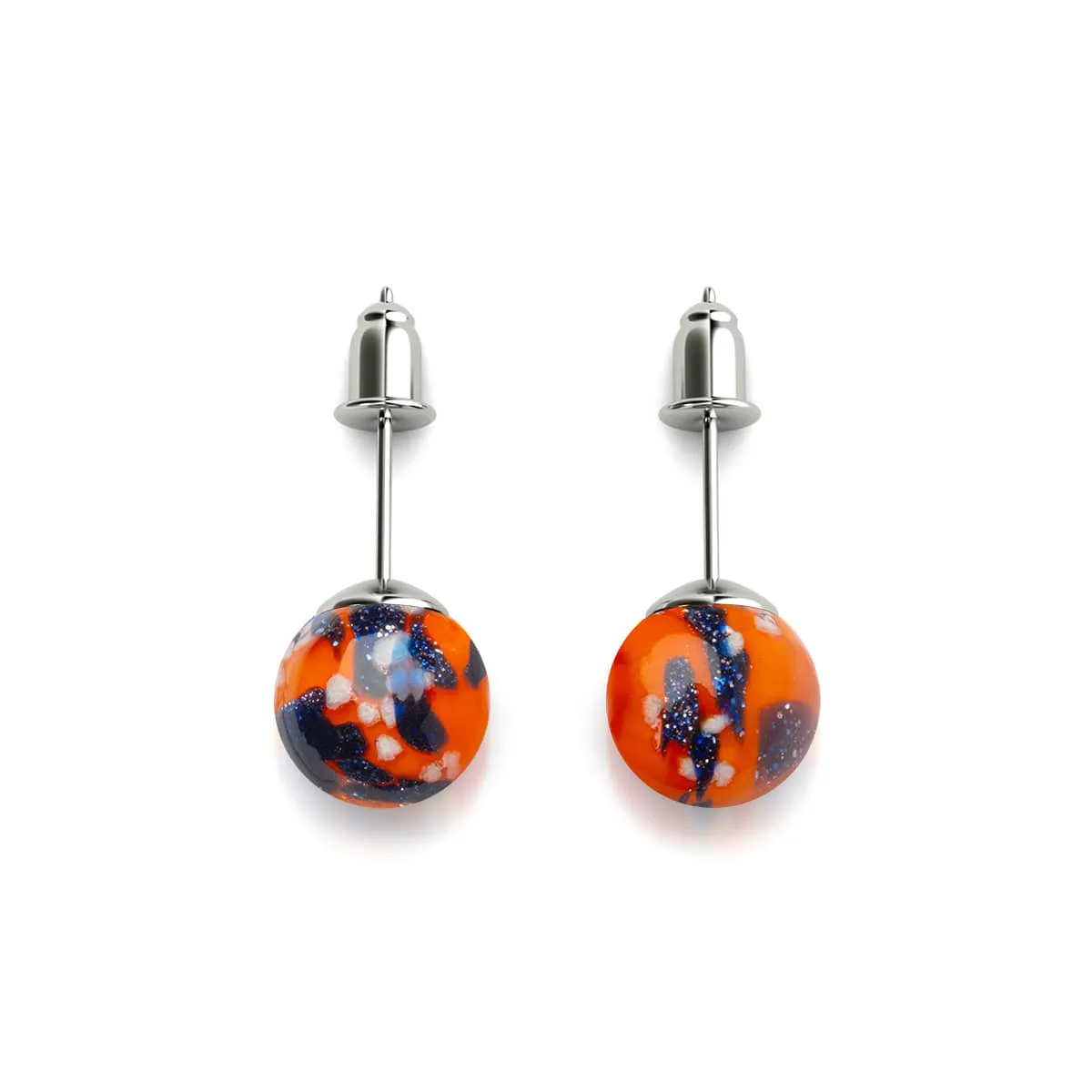 Glowing Ember | .925 Sterling Silver | Firefly Glass Stud Earrings