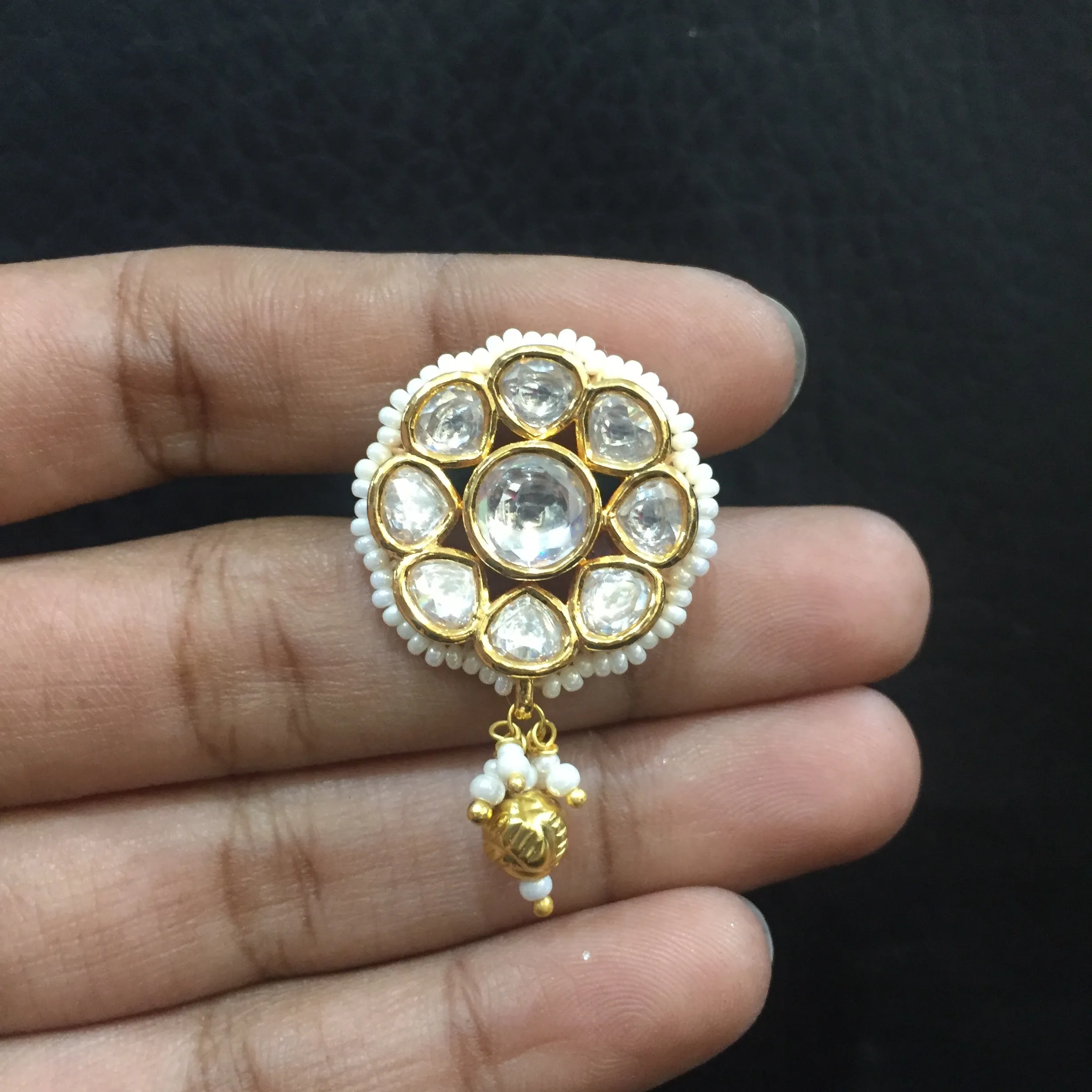 Gold Kundan Necklace Set 12640-9160