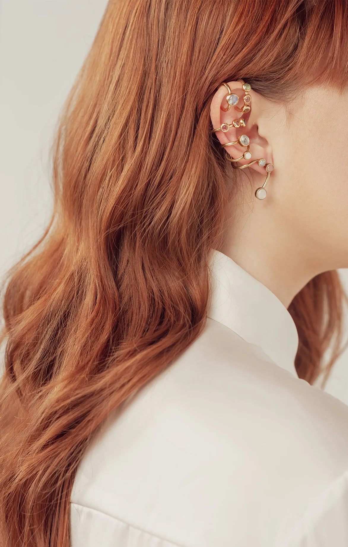 Gold Opal & Tourmalines Vine Ear cuff
