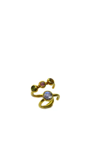 Gold Opal & Tourmalines Vine Ear cuff