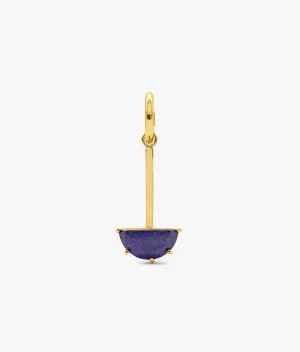 Half Cut Lapis Lazuli Long Charm