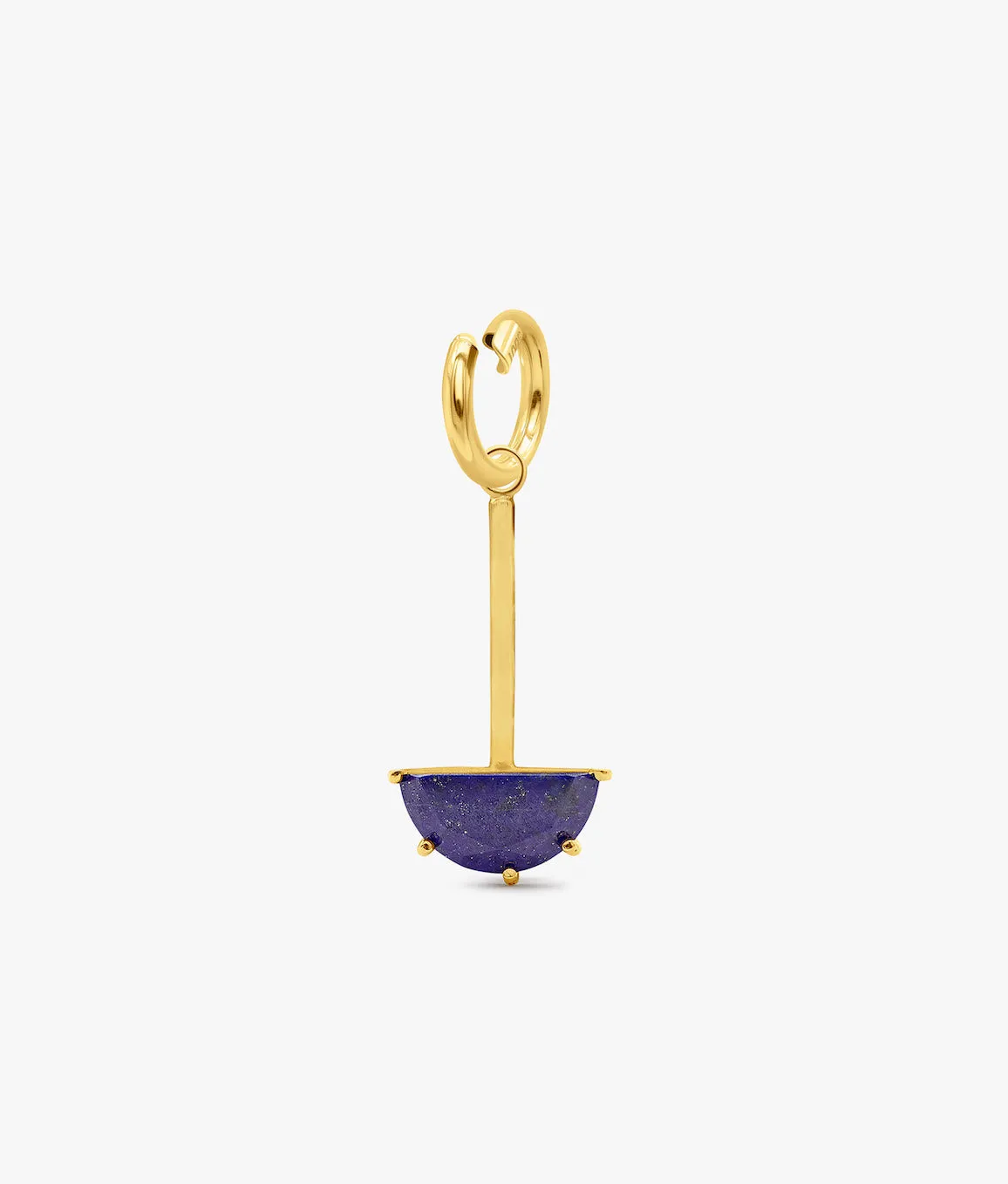 Half Cut Lapis Lazuli Long Charm