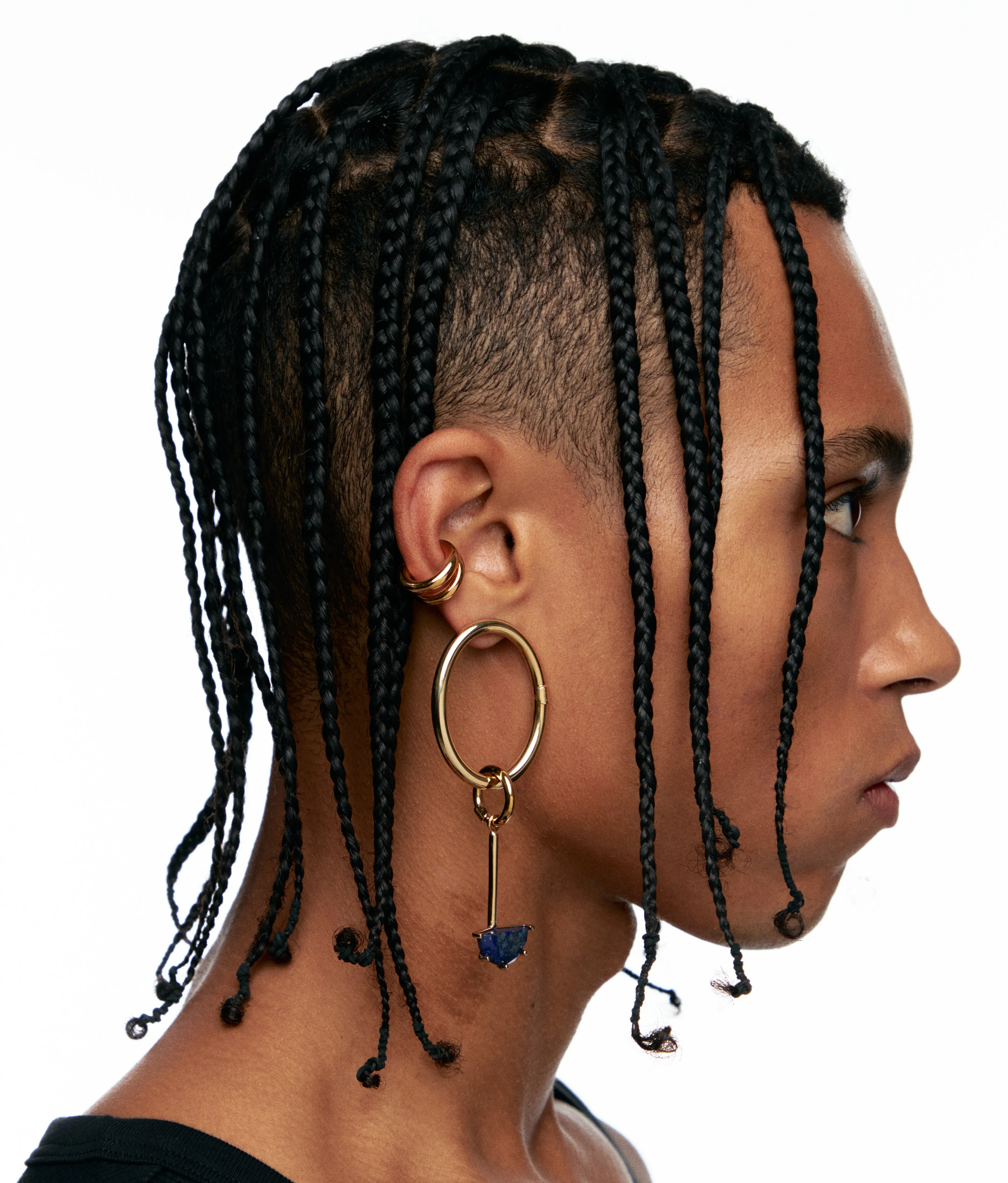 Half Cut Lapis Lazuli Long Charm