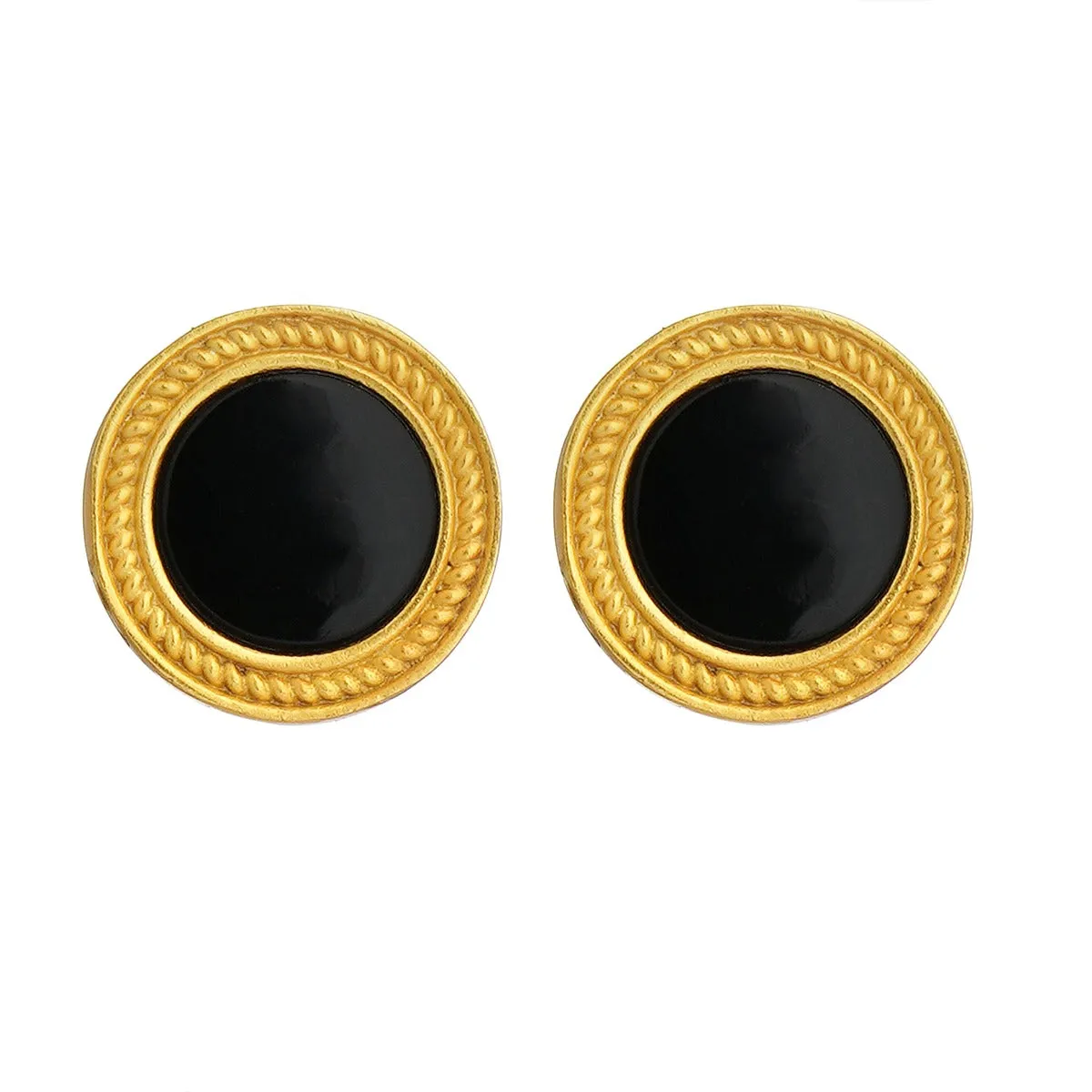 Harmony Pendant Necklace and Stud Earrings Set - Black Onyx