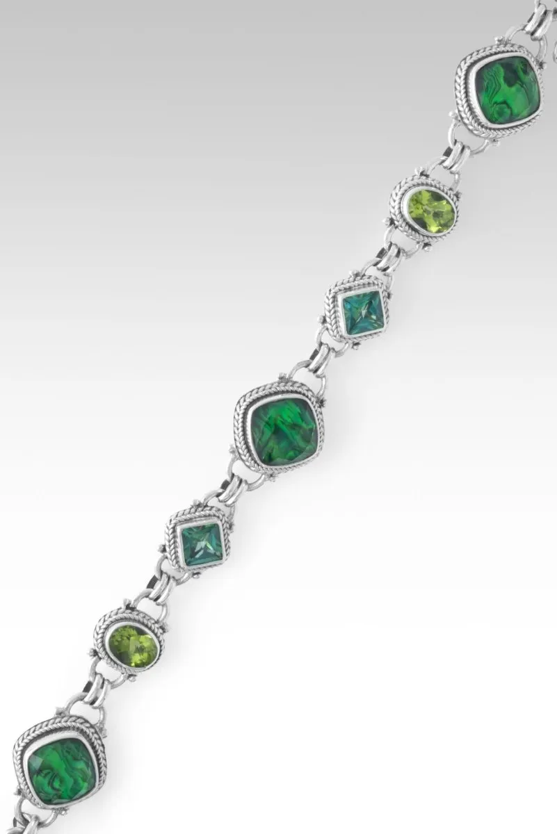 Heaven's Symphony Bracelet™ in Emerald Green Abalone & Quartz Triplet