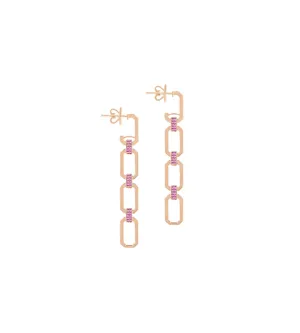 HEXA PINK CHAIN EARRINGS