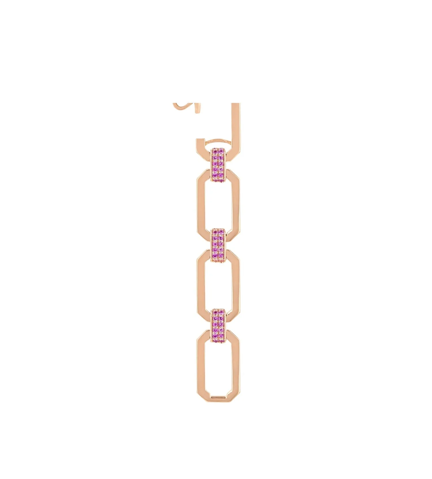 HEXA PINK CHAIN EARRINGS