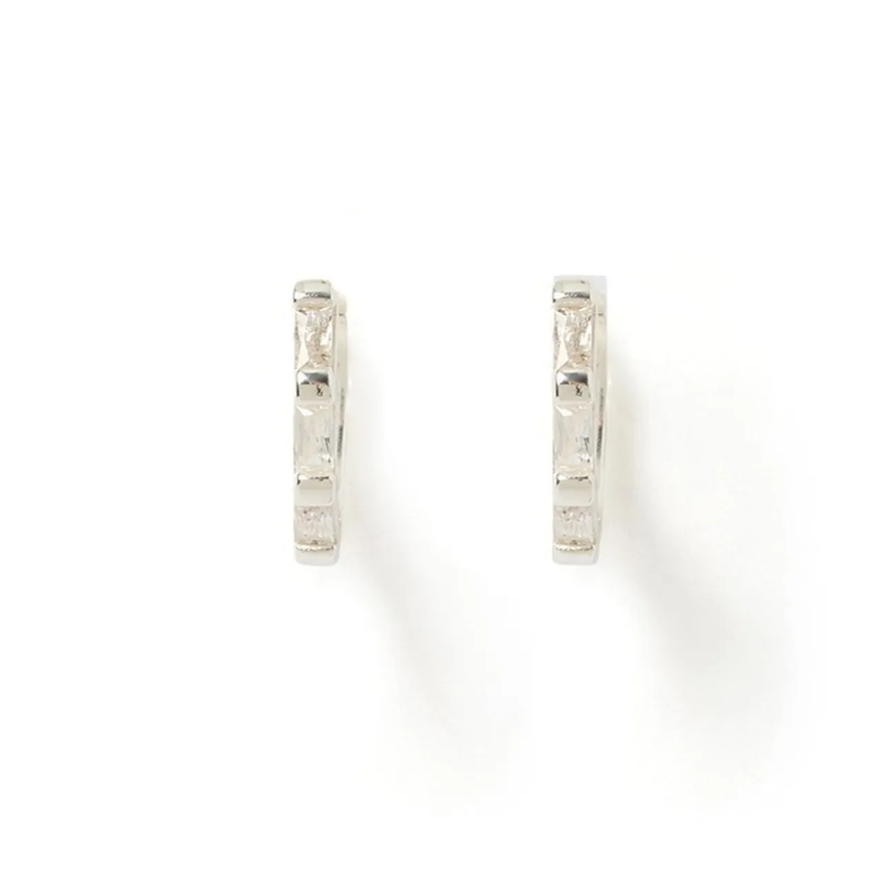 Holi Silver Huggie Earrings