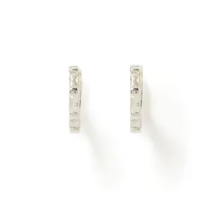 Holi Silver Huggie Earrings