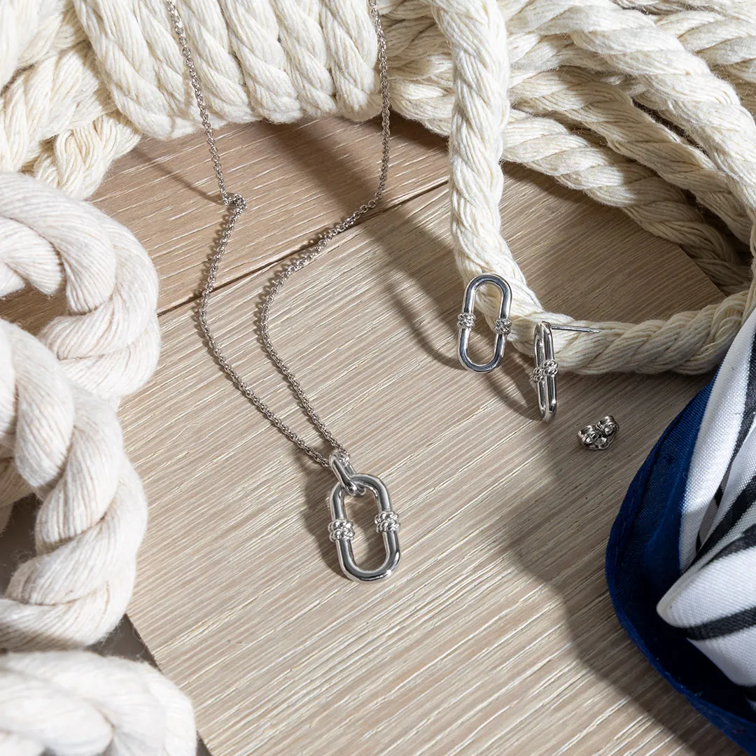 Kit Heath Marina Rope Bar Link Stud Earrings