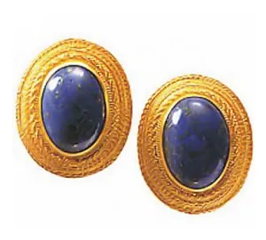 Lady Of The Lake Lapis Clip Back Earrings