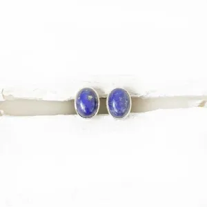 Lapis Lazuli Oval Silver Stud