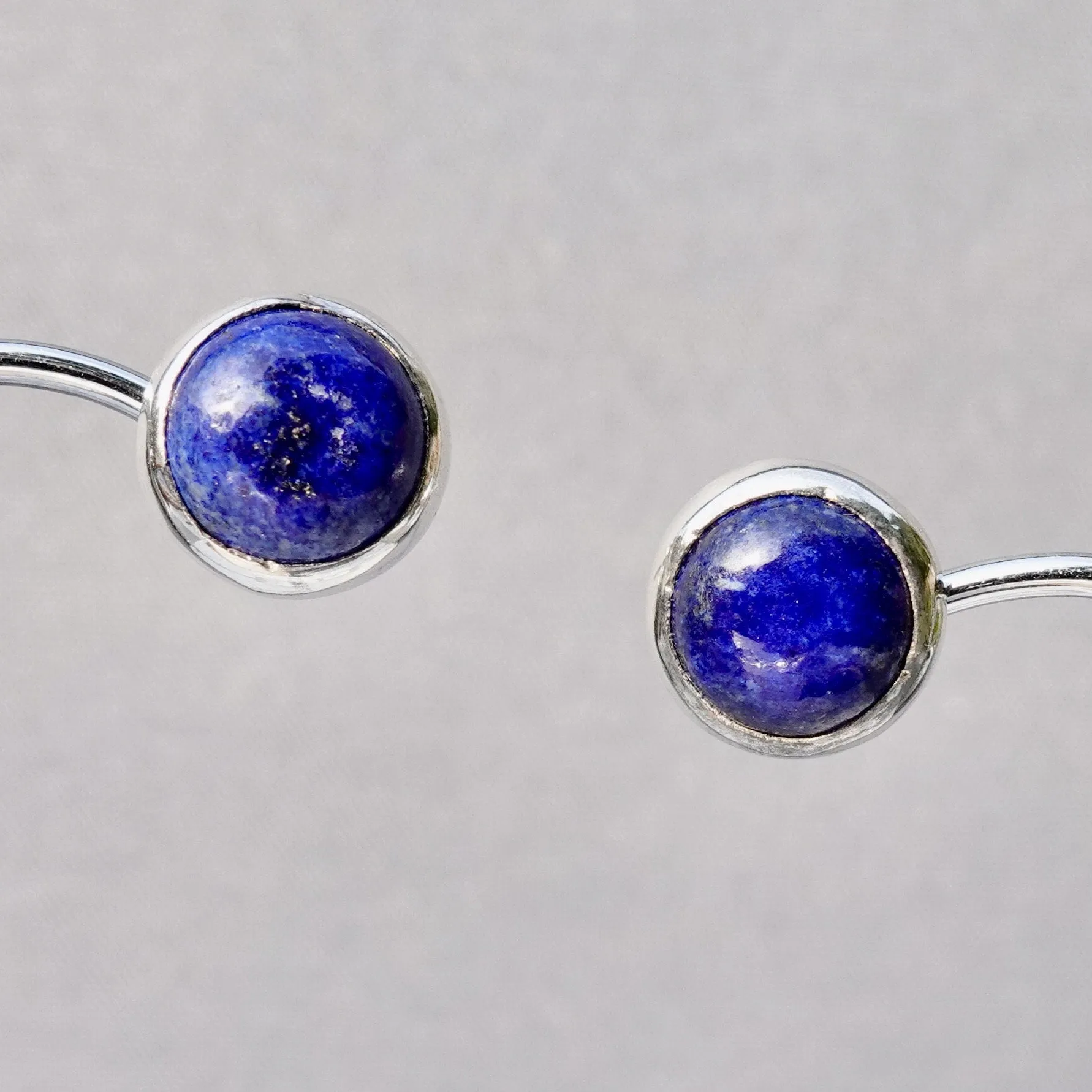 Lapis Lazuli Round 10mm 925 Silver Studs, S1LL