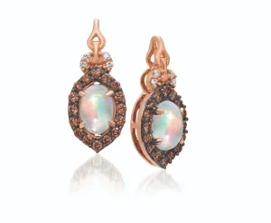 Le Vian Oval Cut Neopolitan Opal Halo Chocolate Diamond Earrings