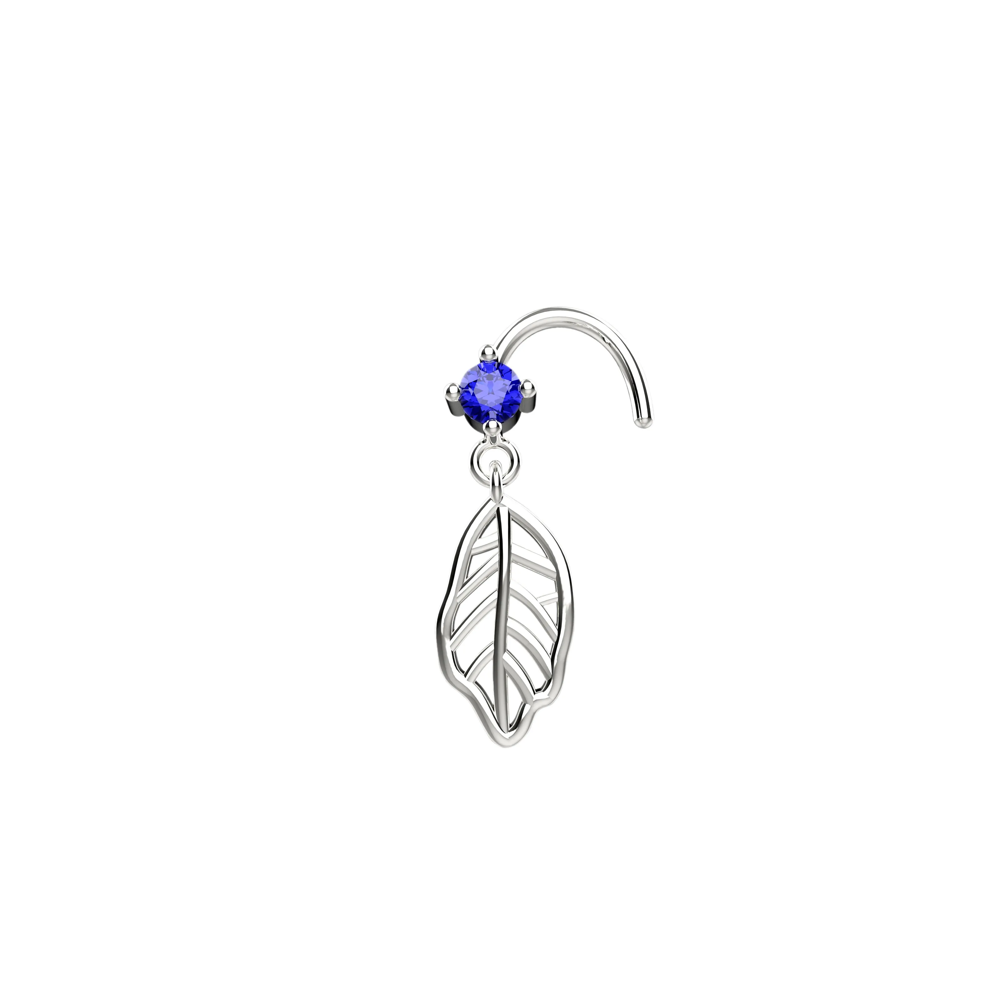 Leaf Dangle Nose Stud – Gold Nose Piercing Jewelry for Women
