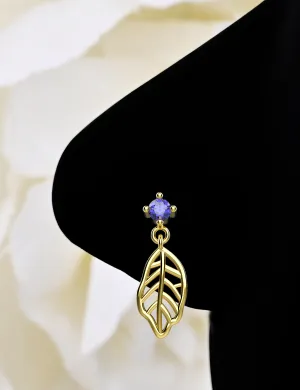 Leaf Dangle Nose Stud – Gold Nose Piercing Jewelry for Women