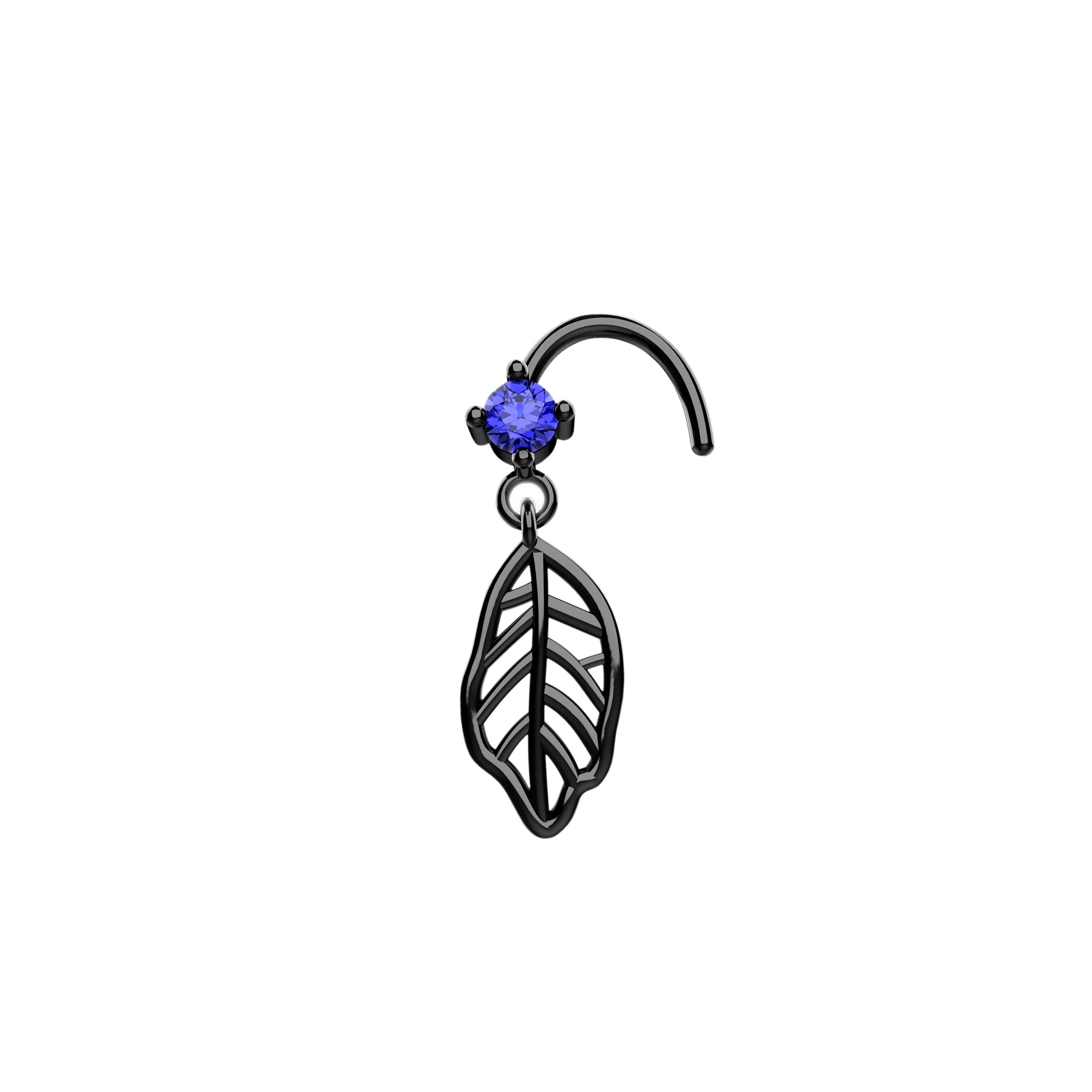 Leaf Dangle Nose Stud – Gold Nose Piercing Jewelry for Women