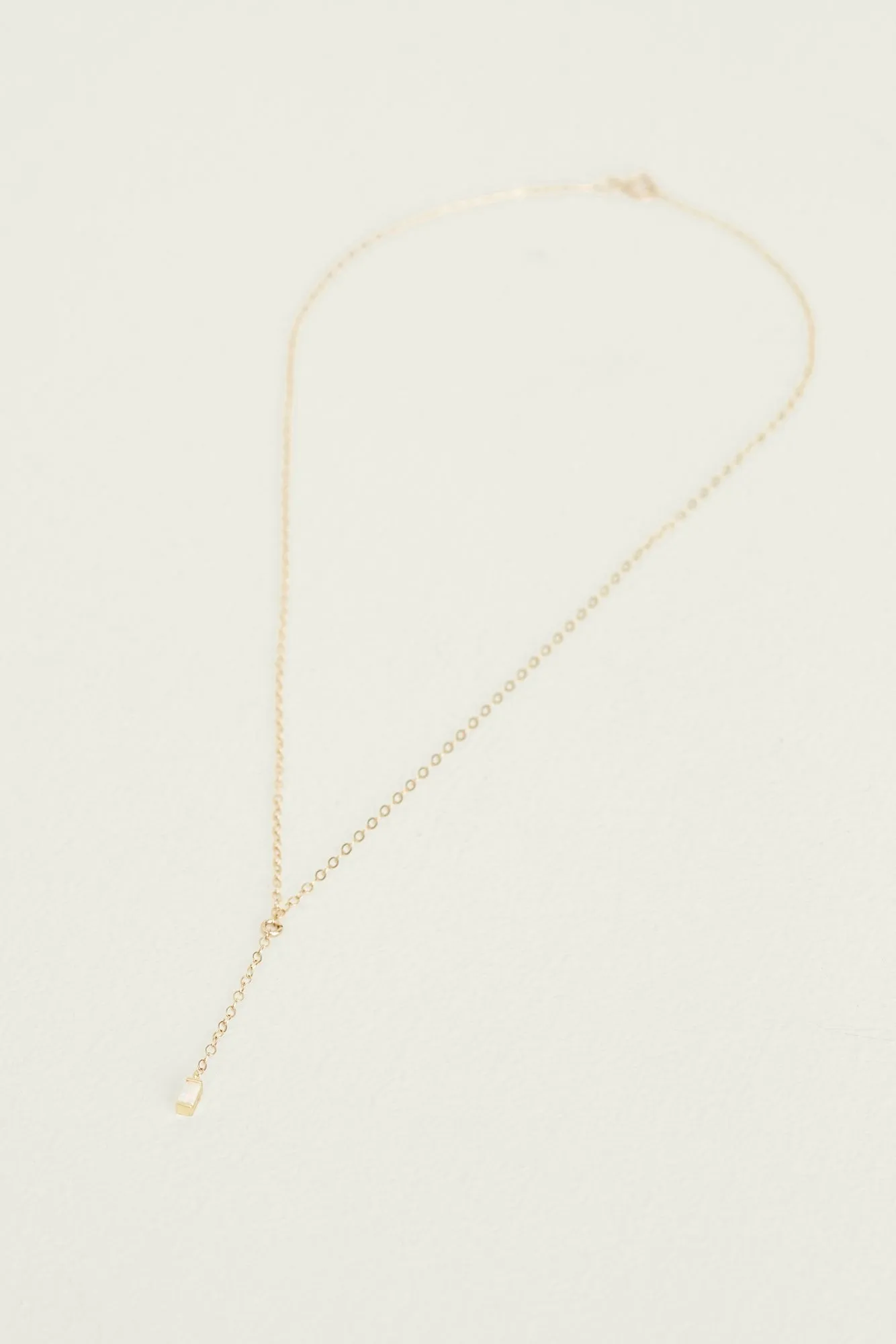 Leslie Francesca Lariat Opal Bar Necklace